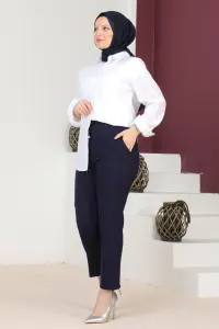 Havuç Model Tesettür Pantolon Lacivert