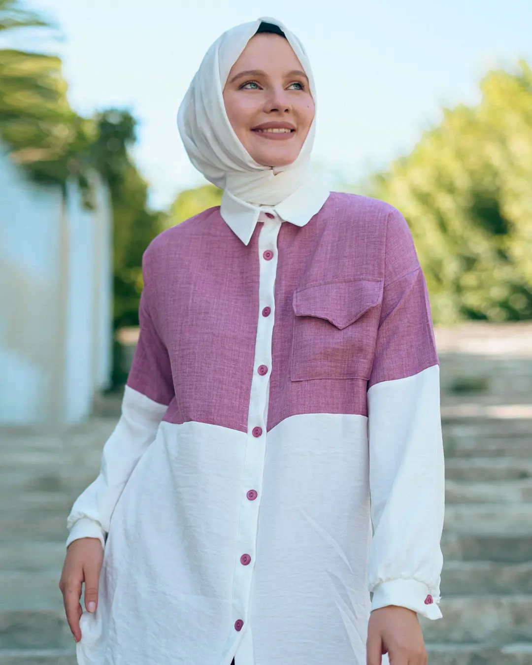 Iki Renkli Keten Çift Seti-detail