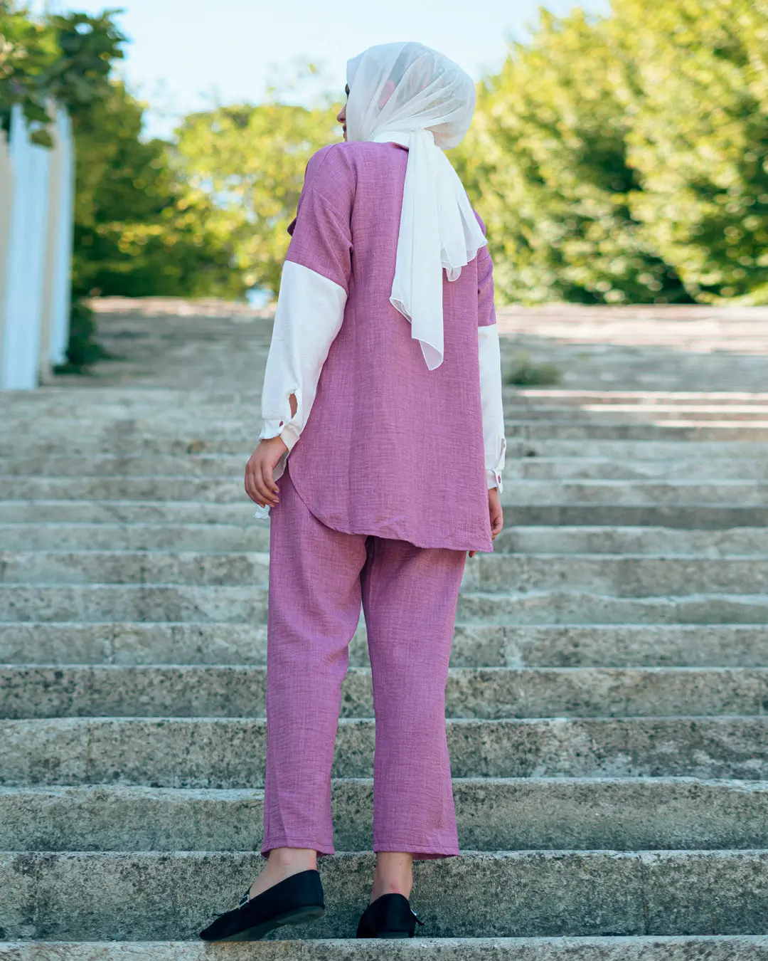 Iki Renkli Keten Çift Seti-detail