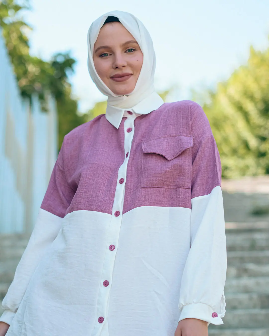 Iki Renkli Keten Çift Seti-detail