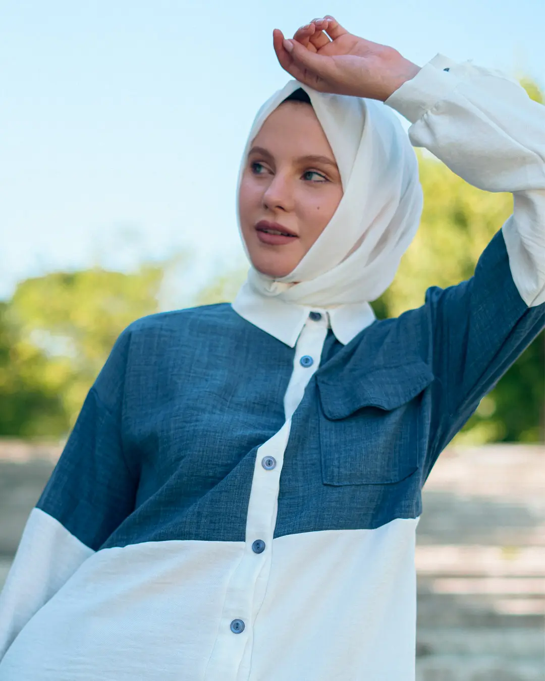 Iki Renkli Keten Çift Seti-detail