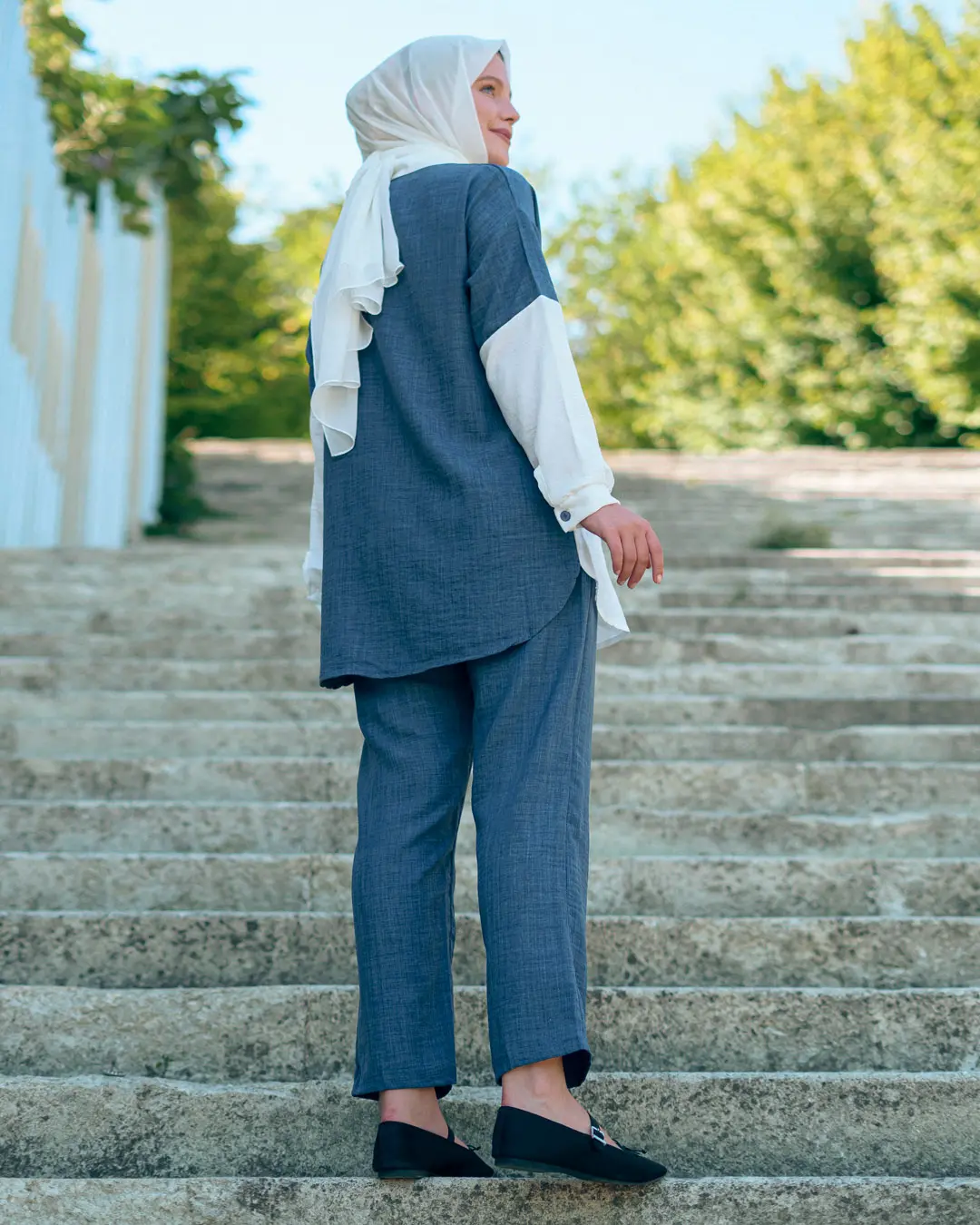 Iki Renkli Keten Çift Seti-detail