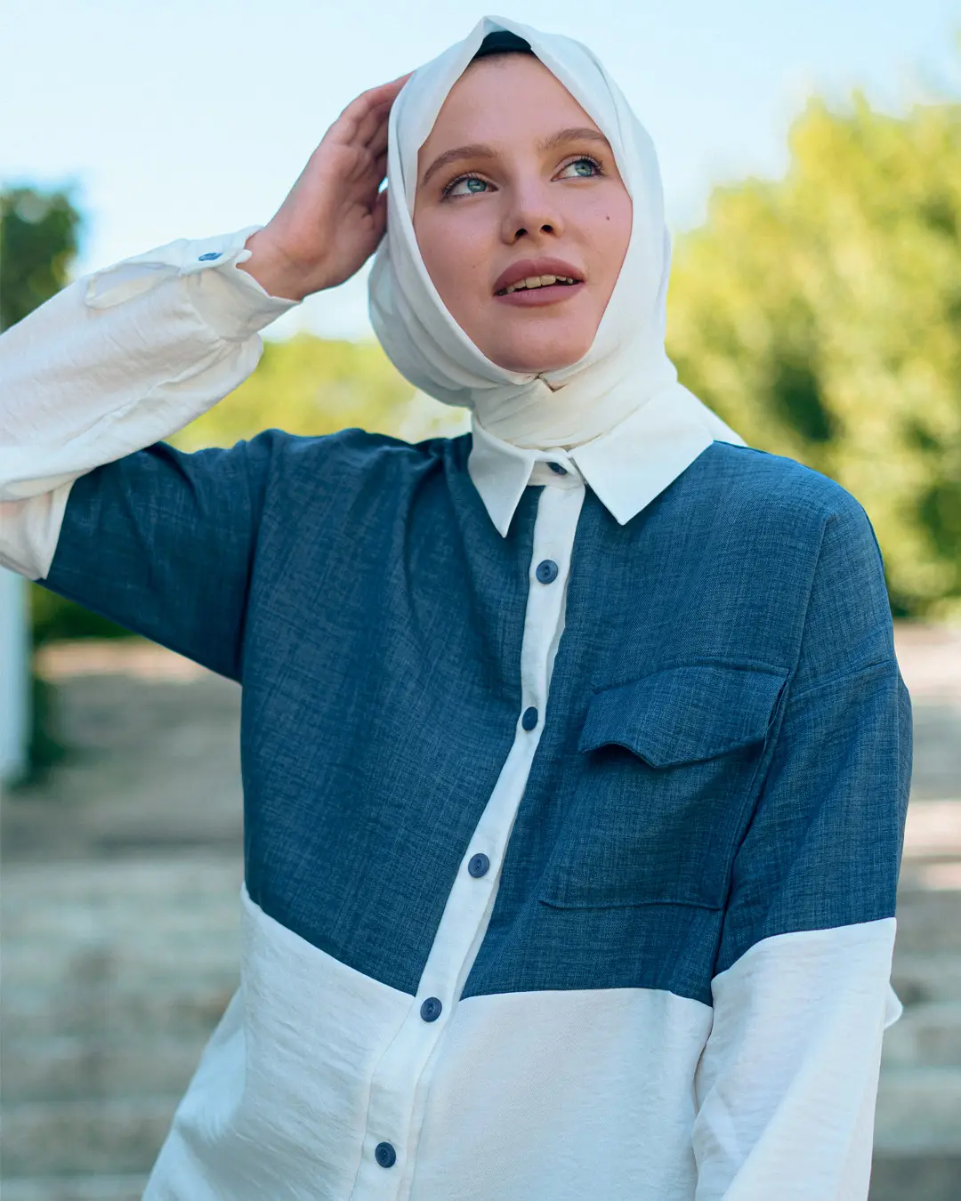 Iki Renkli Keten Çift Seti-detail