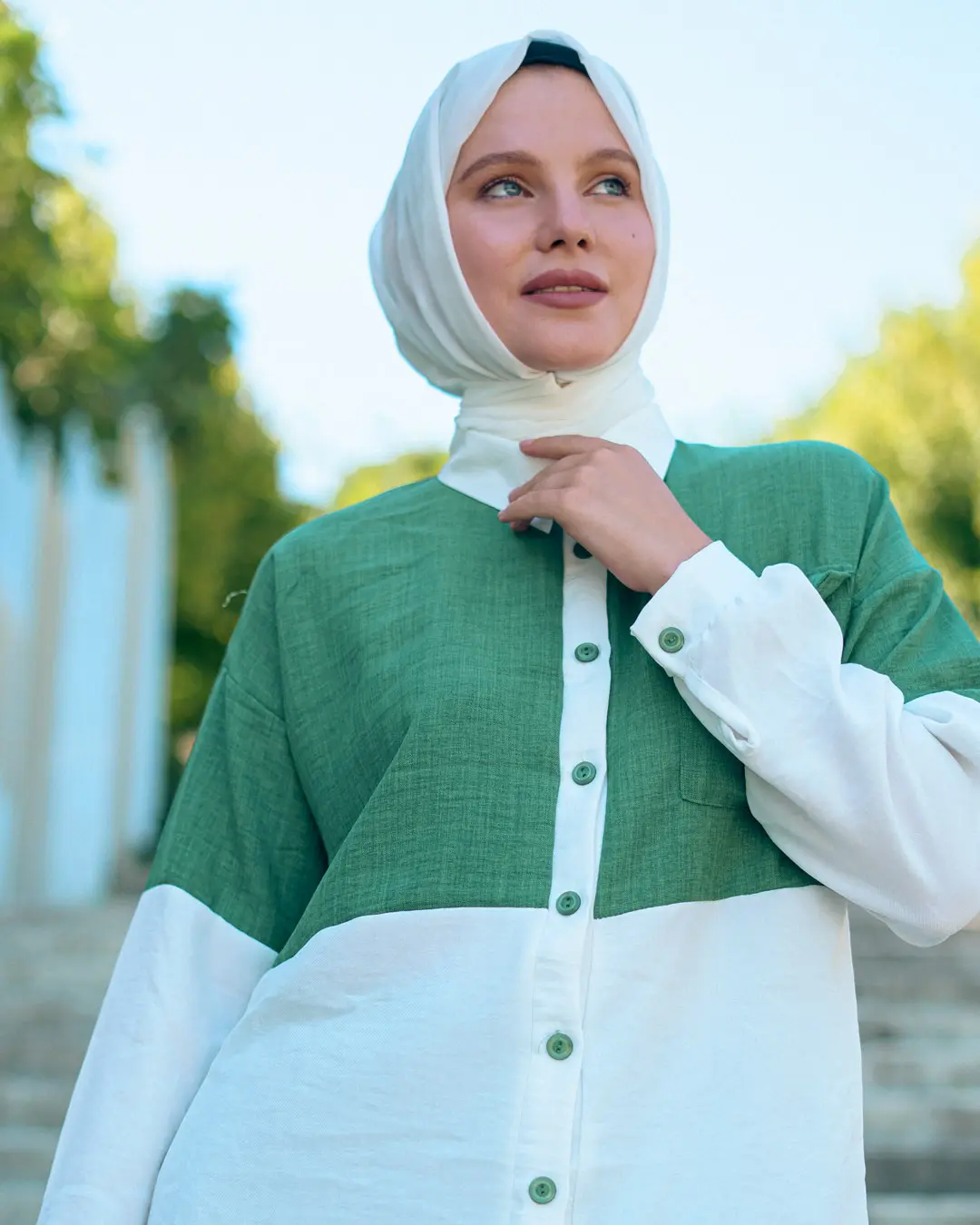 Iki Renkli Keten Çift Seti-detail