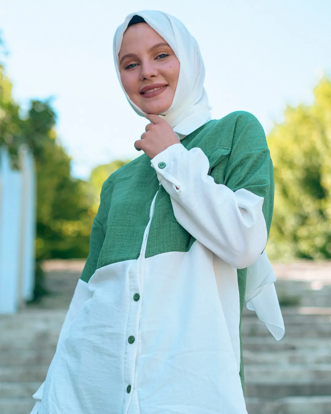 Iki Renkli Keten Çift Seti-detail