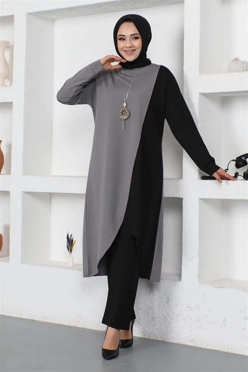 Iki Renkli Uzun Ikili Takım-detail