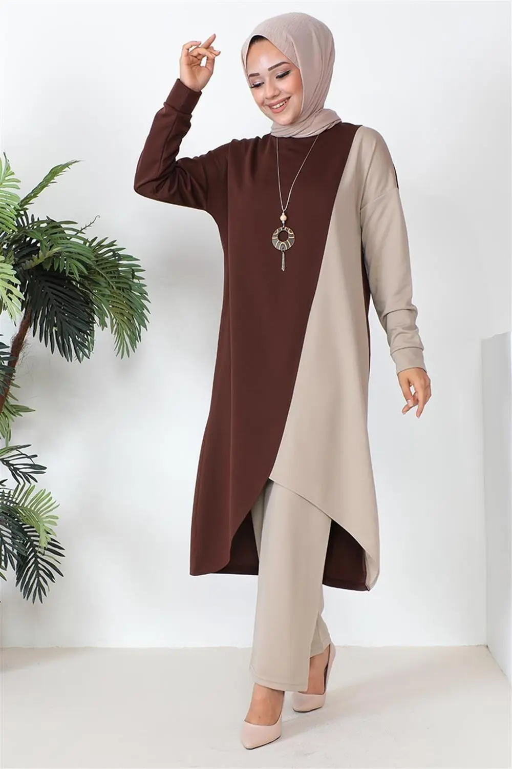 Iki Renkli Uzun Ikili Takım-detail