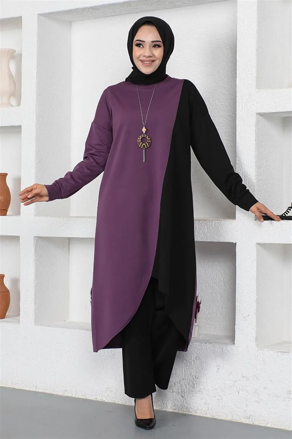 Iki Renkli Uzun Ikili Takım-detail