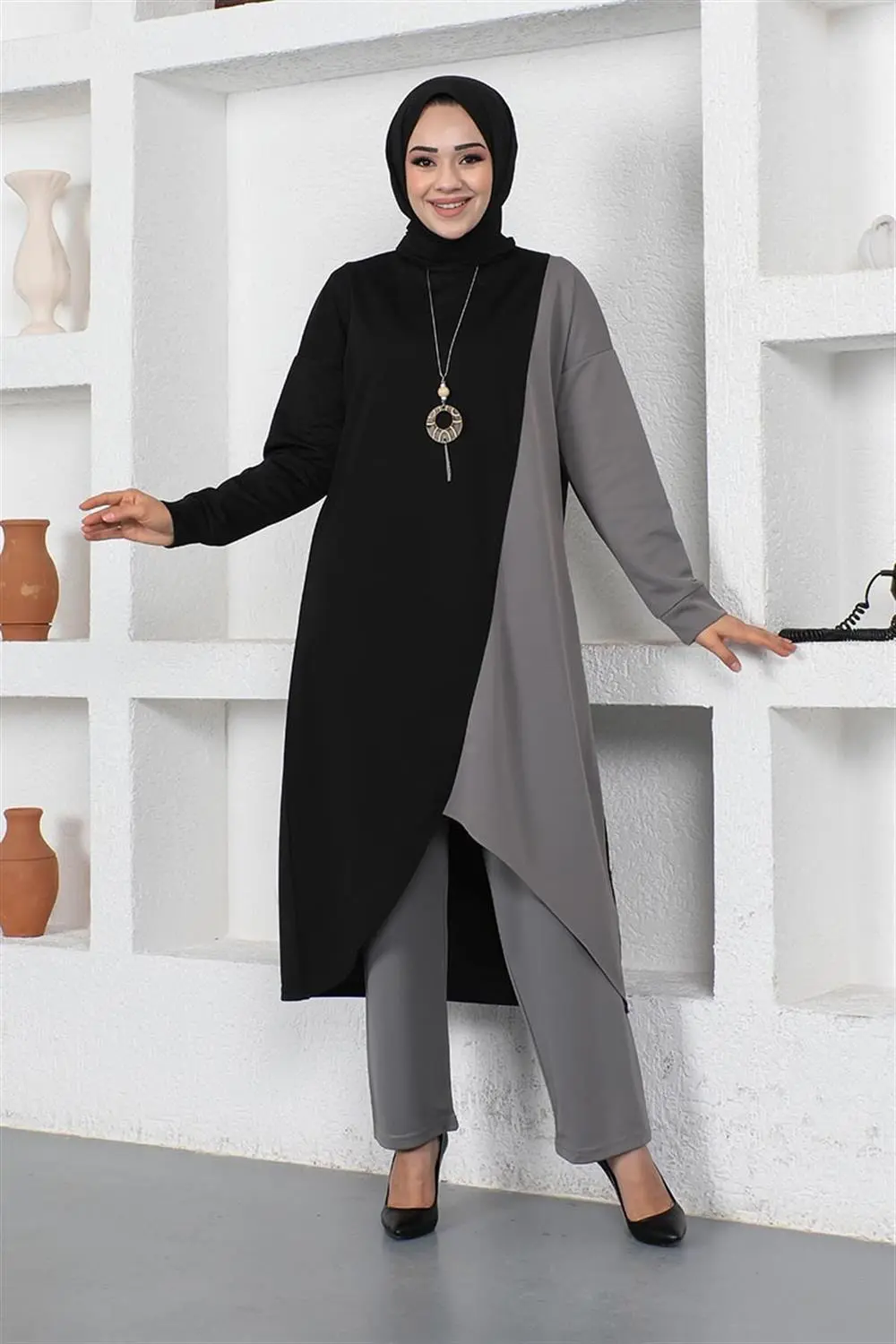 Iki Renkli Uzun Ikili Takım-detail