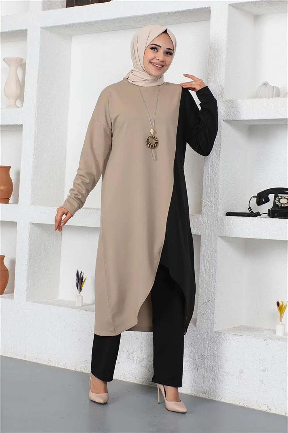 Iki Renkli Uzun Ikili Takım-detail