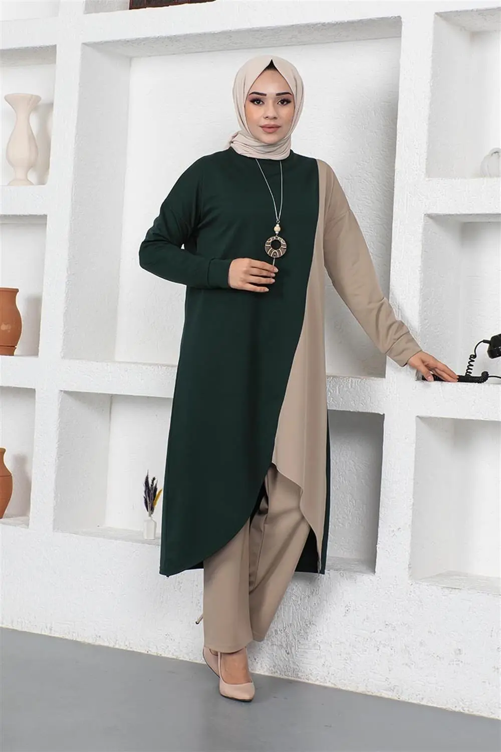 Iki Renkli Uzun Ikili Takım-detail