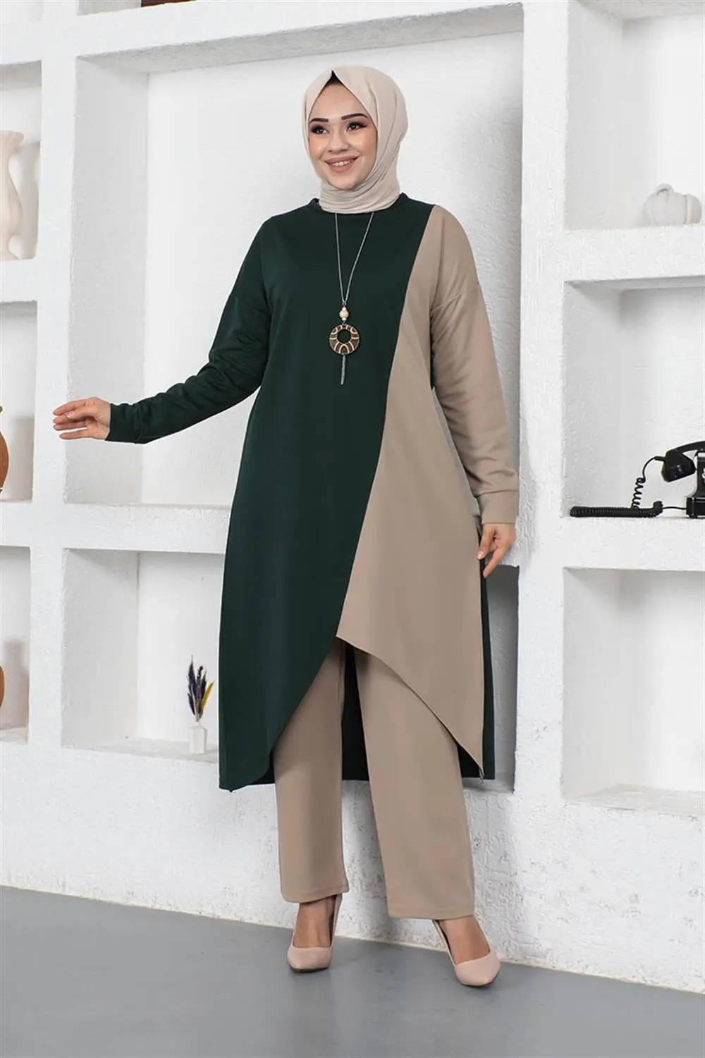 Iki Renkli Uzun Ikili Takım-detail