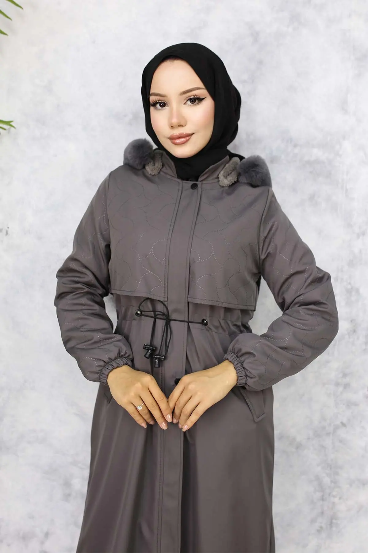 Bondite Coat With Plush Inside And Fur Collar-detail