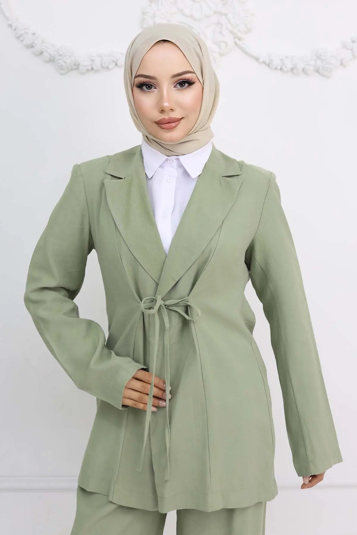 İp Bağcıklı Ceket Takım Çağla 2265-detail