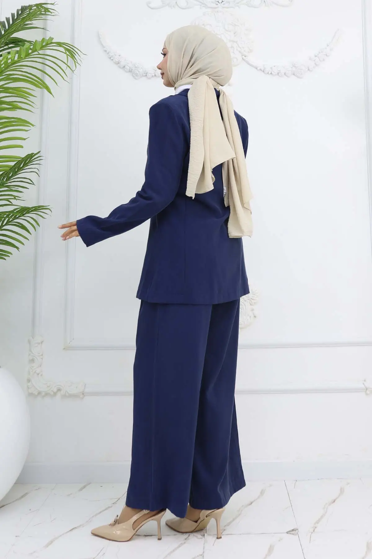 İp Bağcıklı Ceket Takım Lacivert 2265-detail