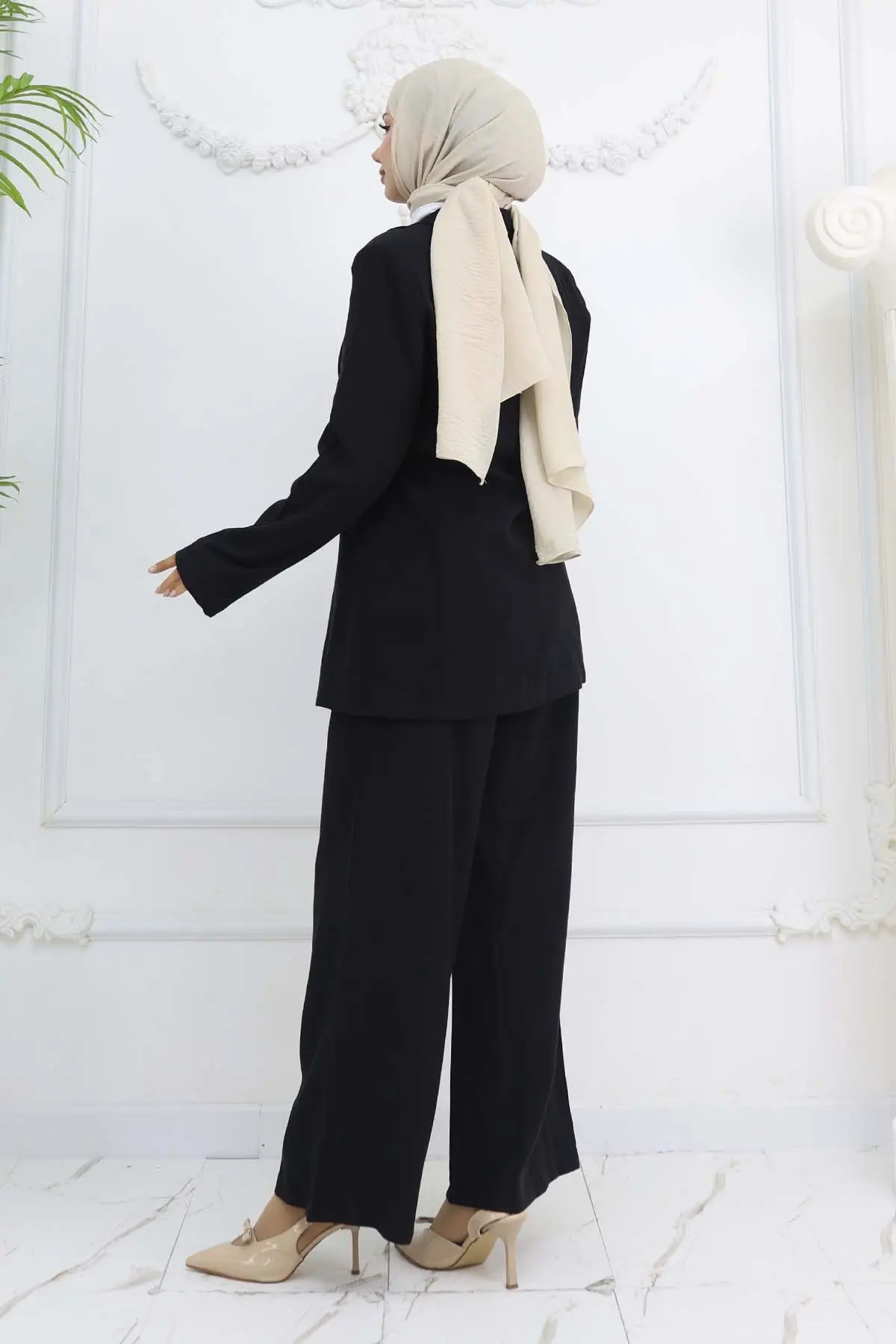 İp Bağcıklı Ceket Takım Siyah 2265-detail