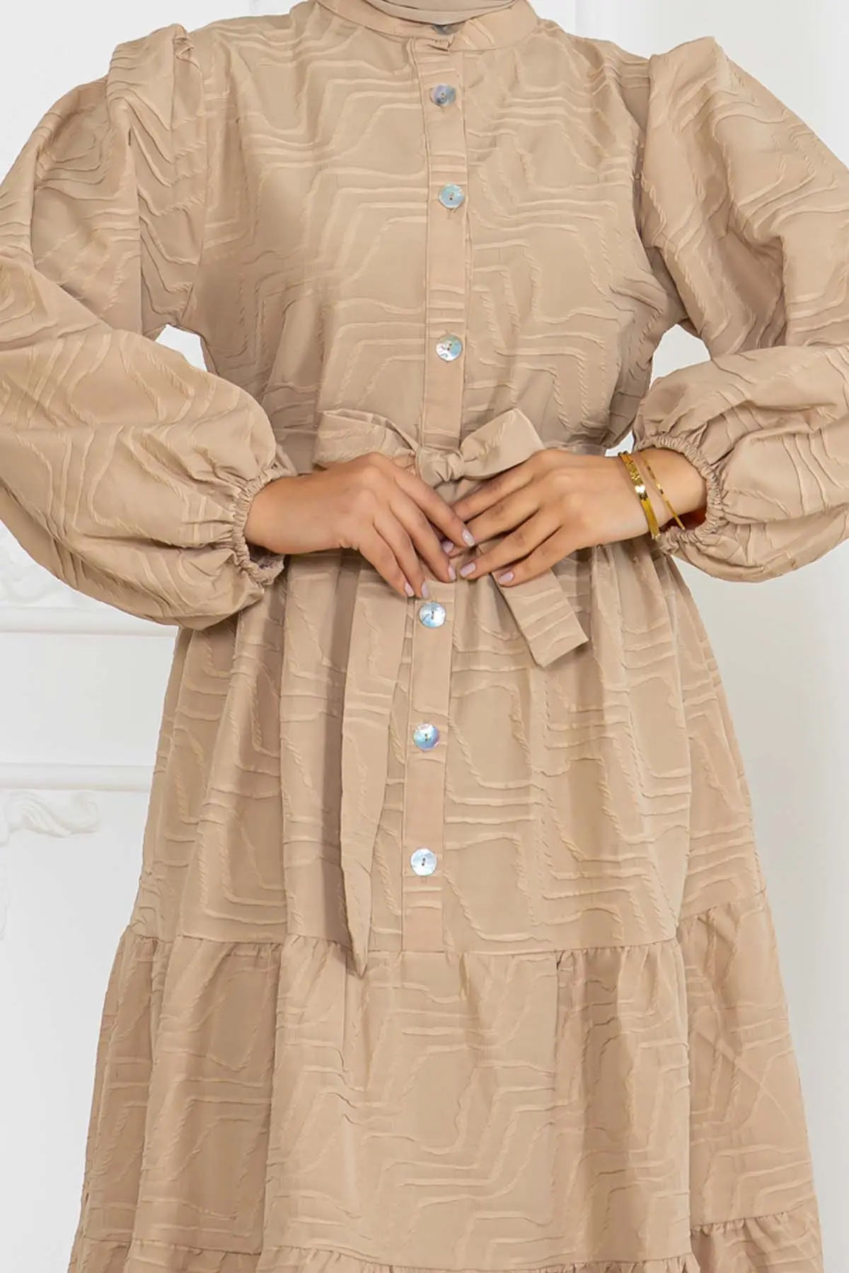 Kabartma Desenli Elbise-detail