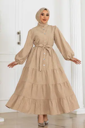 Kabartma Desenli Elbise