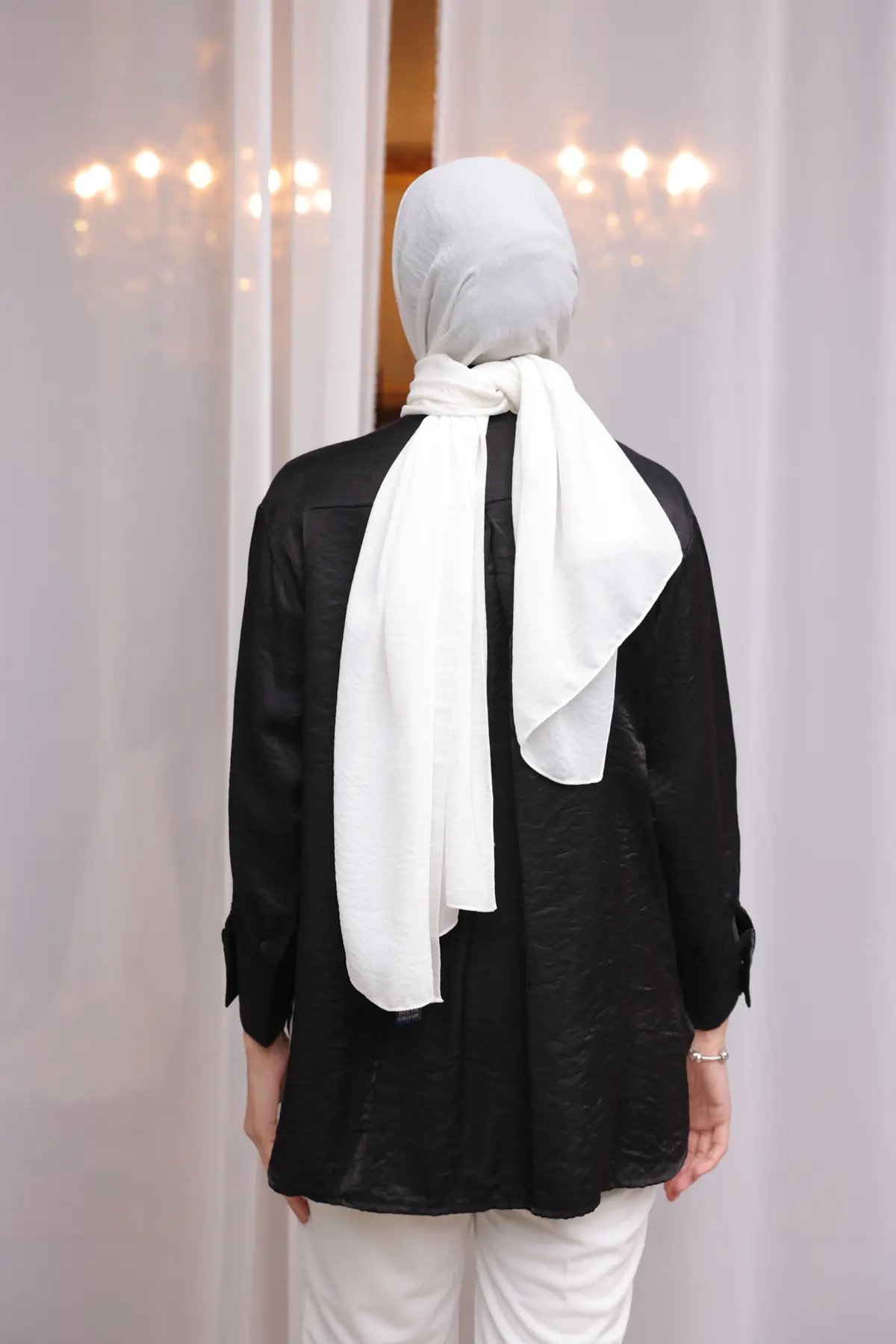 Kadın Büyük Cep Detaylı Gömlek 2081 Siyah-detail