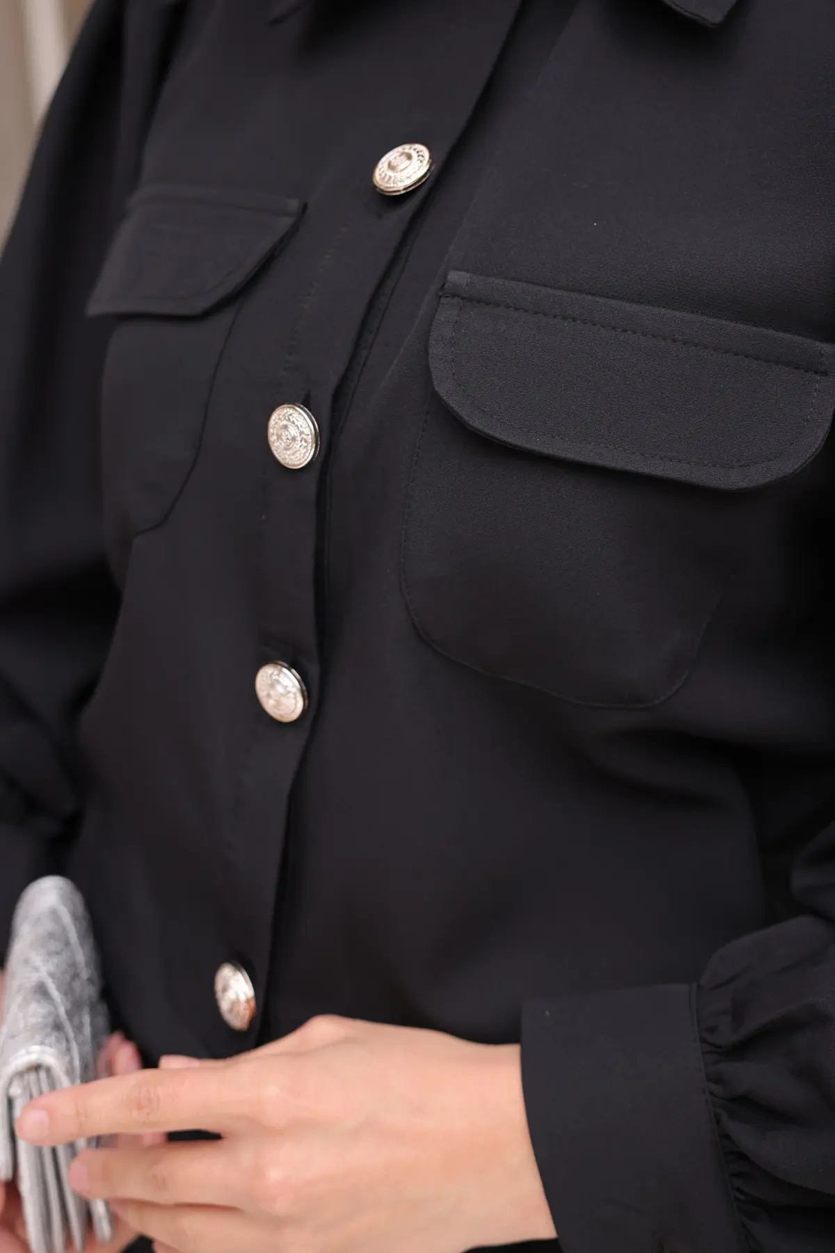 Kadın Etekli Tesettür Takım 2091 Siyah-detail