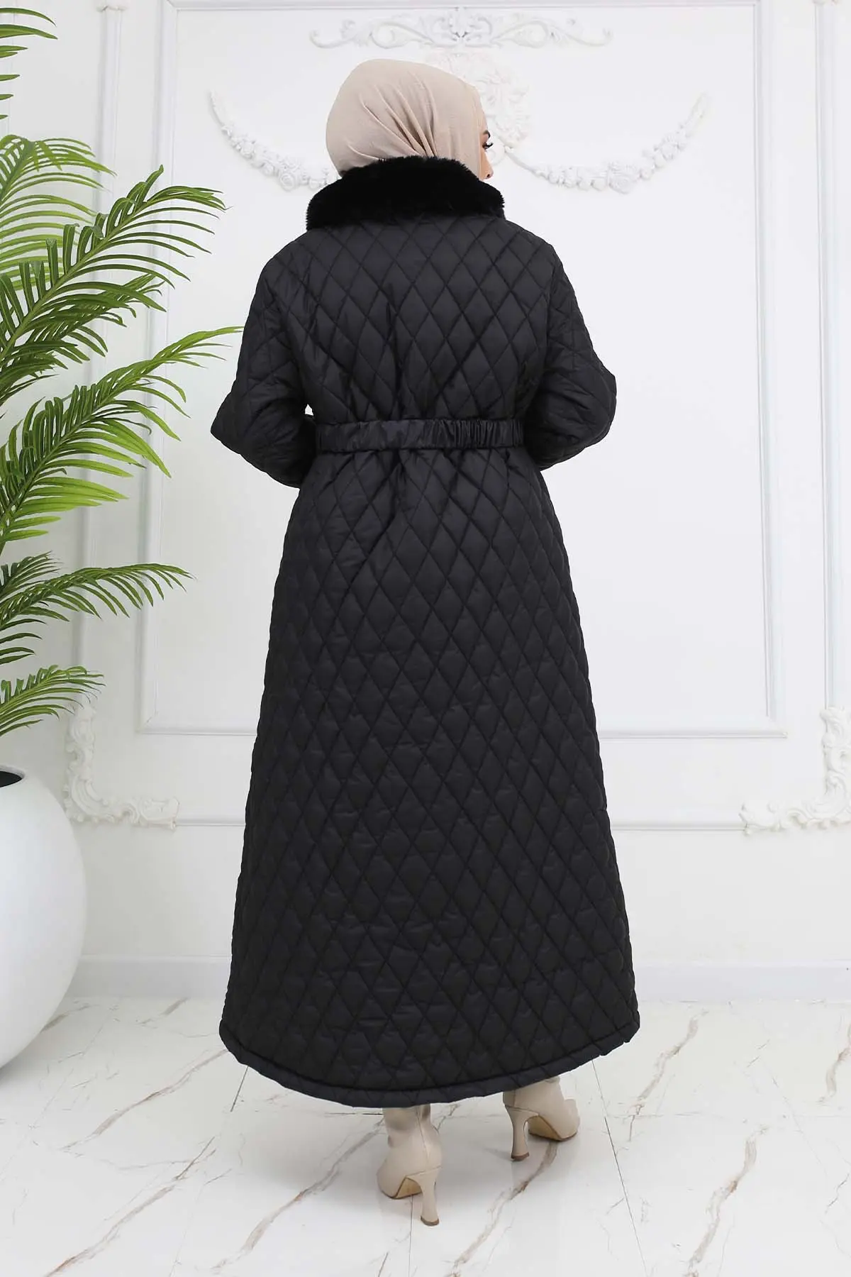 Quilted Puffer Jacket Black-detail