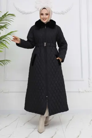 Quilted Puffer Jacket Black