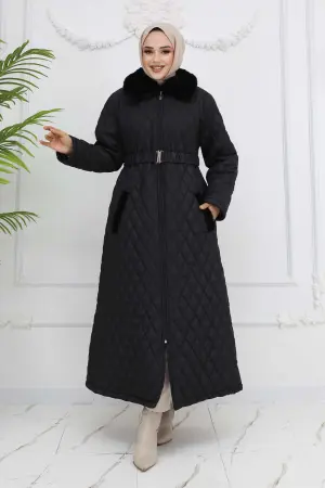 Quilted Puffer Jacket Black