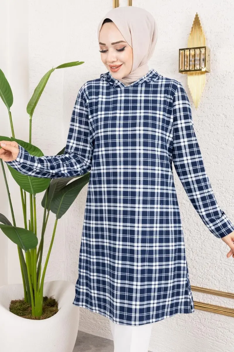 Kapşonlu Kışlık Spor Tunik Lacivert-detail