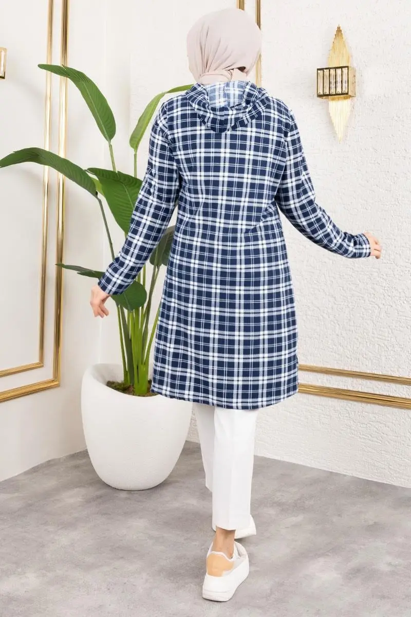 Kapşonlu Kışlık Spor Tunik Lacivert-detail