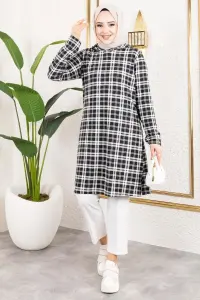 Kapşonlu Kışlık Spor Tunik Siyah