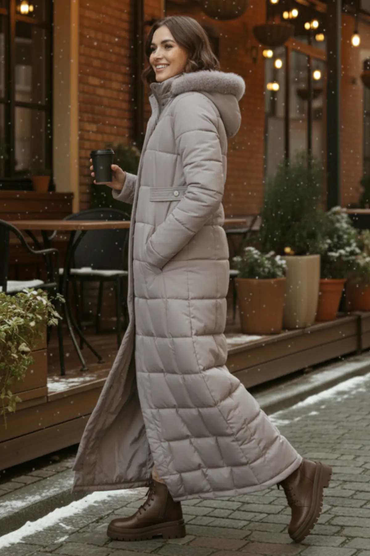 Hooded Quilted Coat-detail