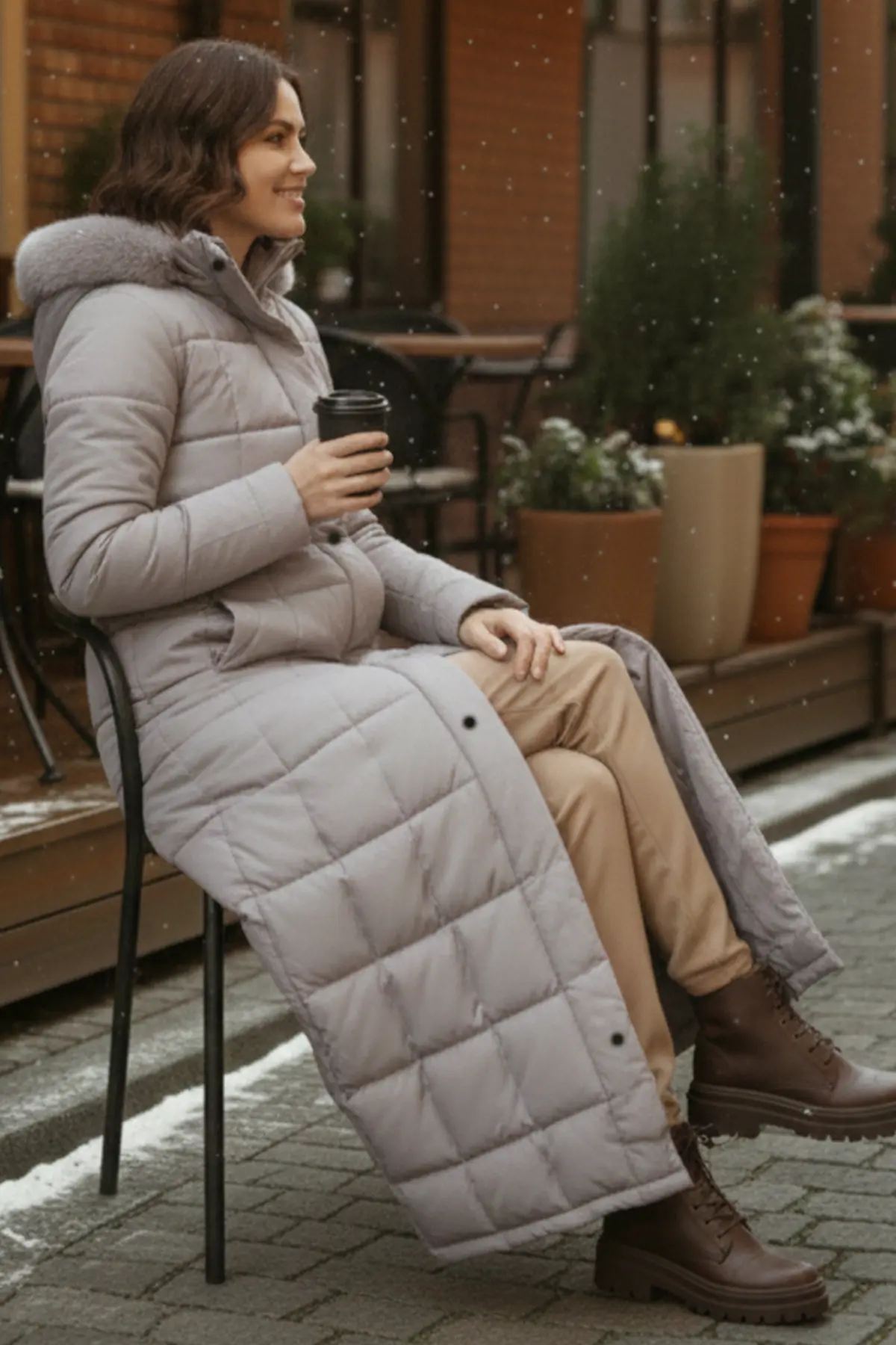 Hooded Quilted Coat-detail