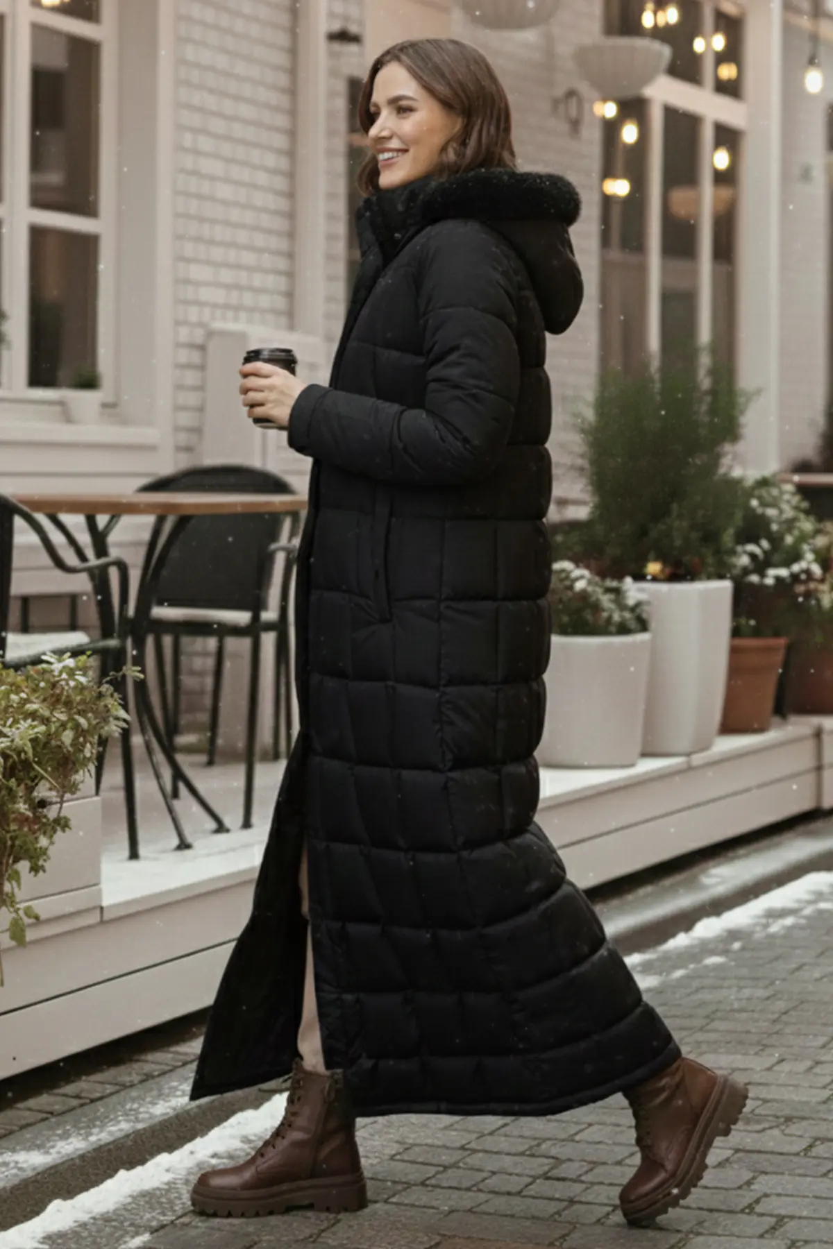 Hooded Quilted Coat-detail