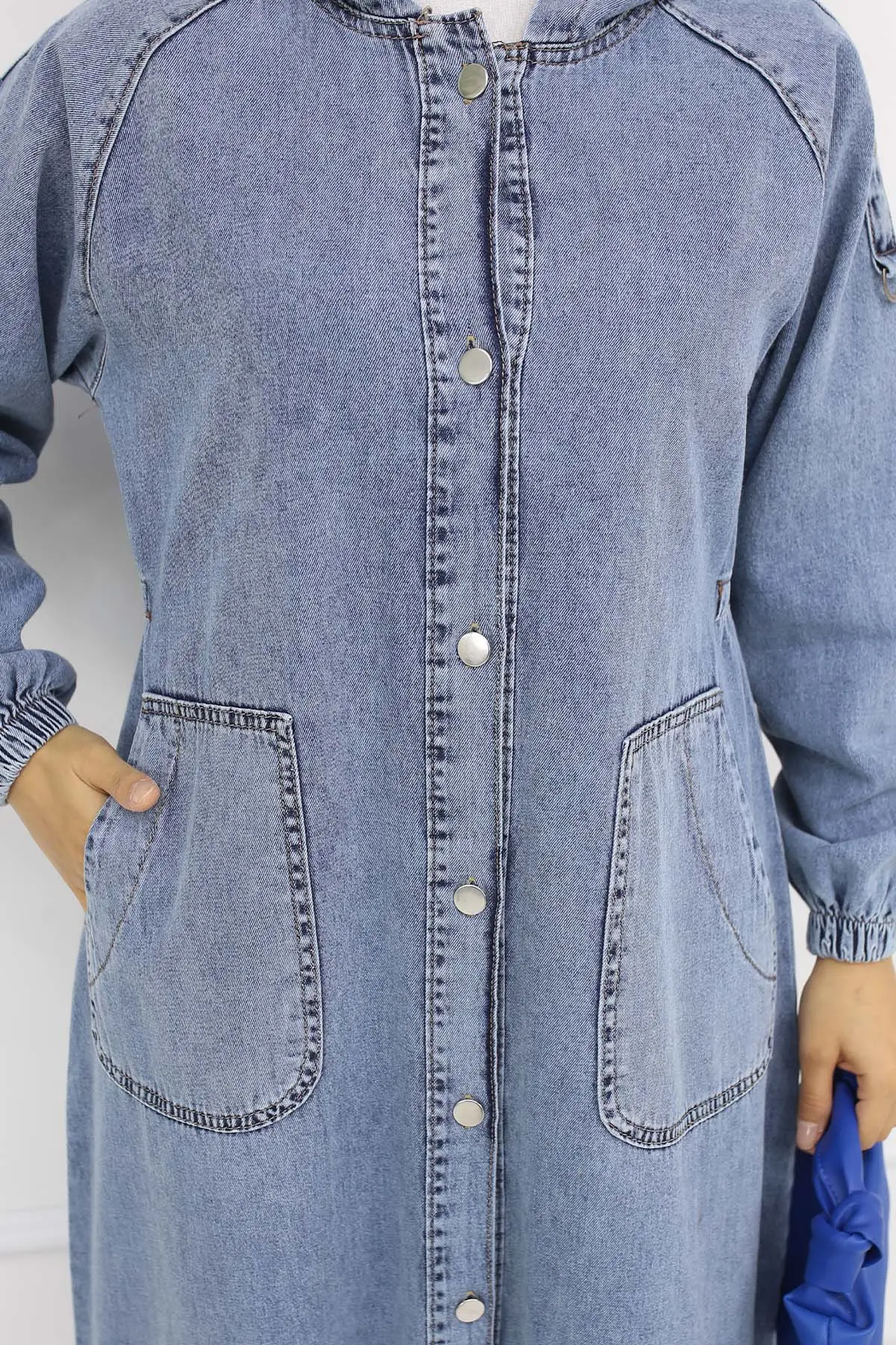 Kapüşonlu Kot Kap Mavi 1352-detail