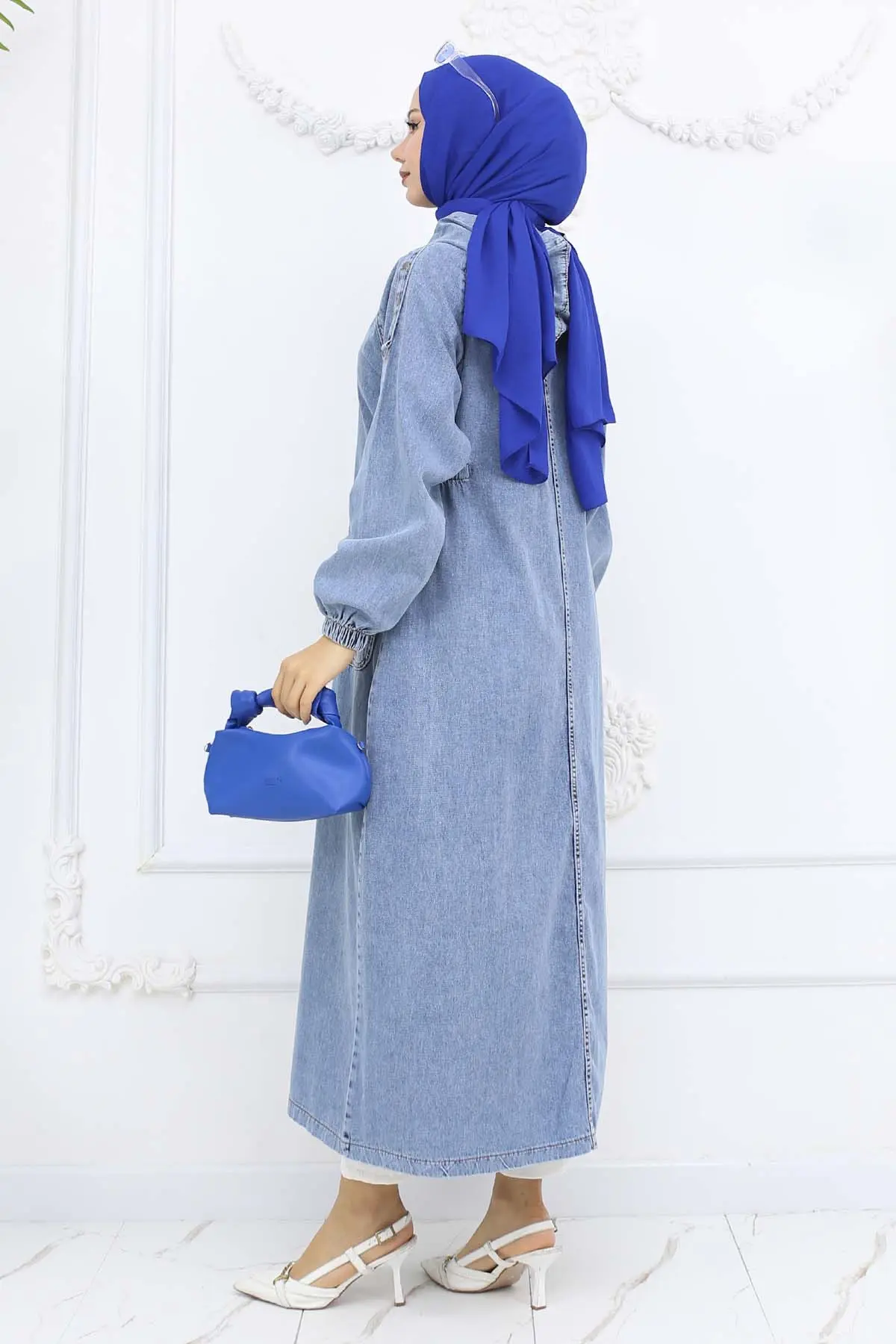 Kapüşonlu Kot Kap Mavi 1352-detail