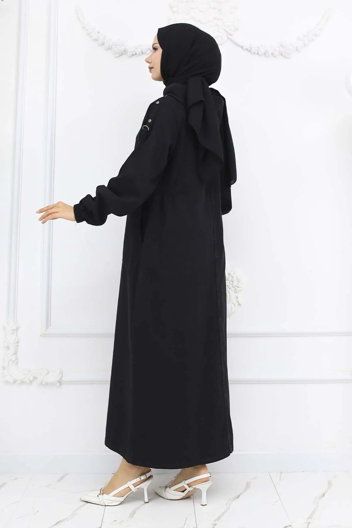 Kapüşonlu Kot Kap Siyah 1352-detail