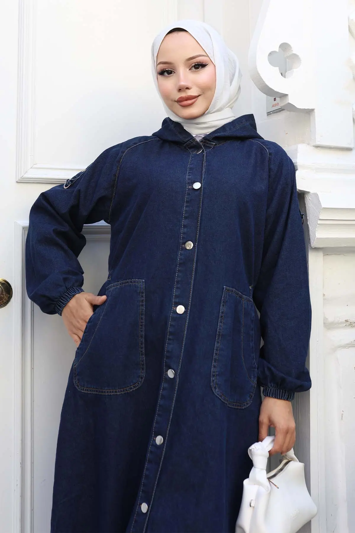 Kapüşonlu Kot Kap-detail