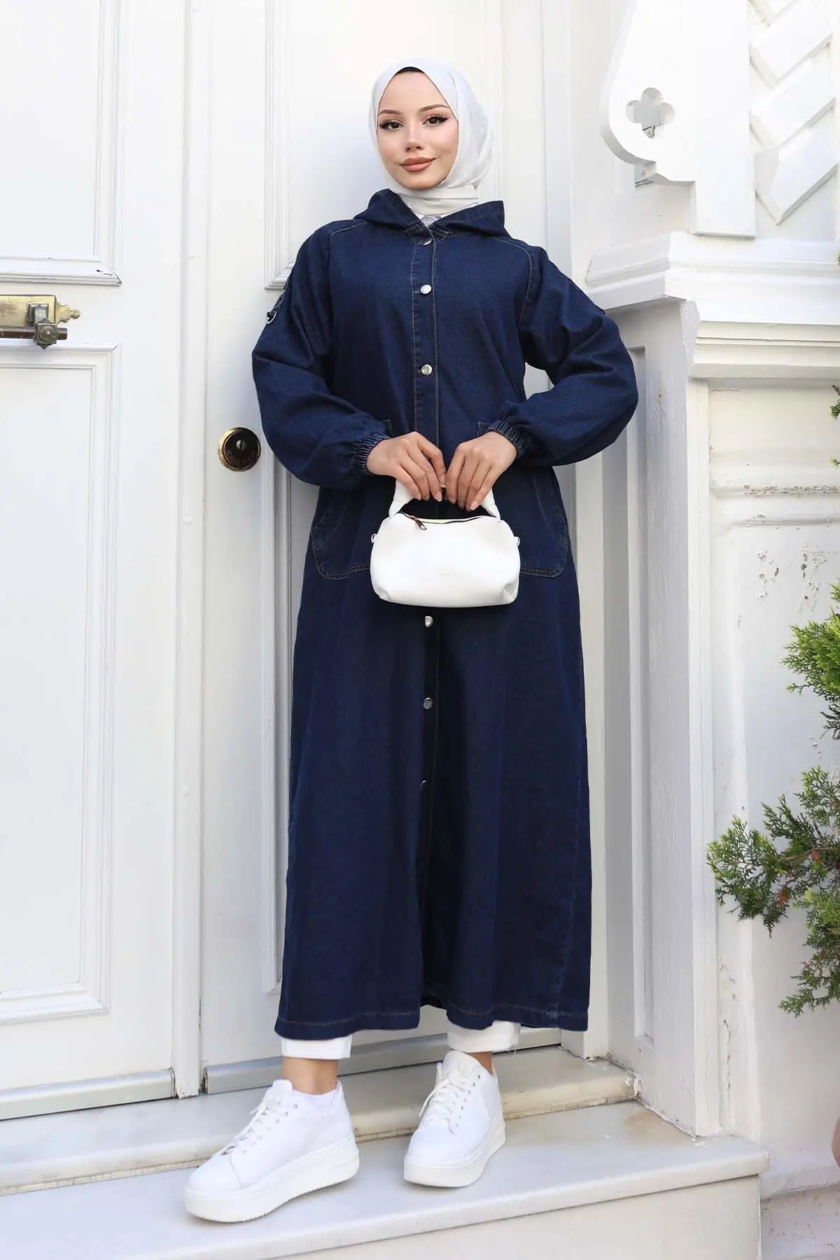 Kapüşonlu Kot Kap-detail