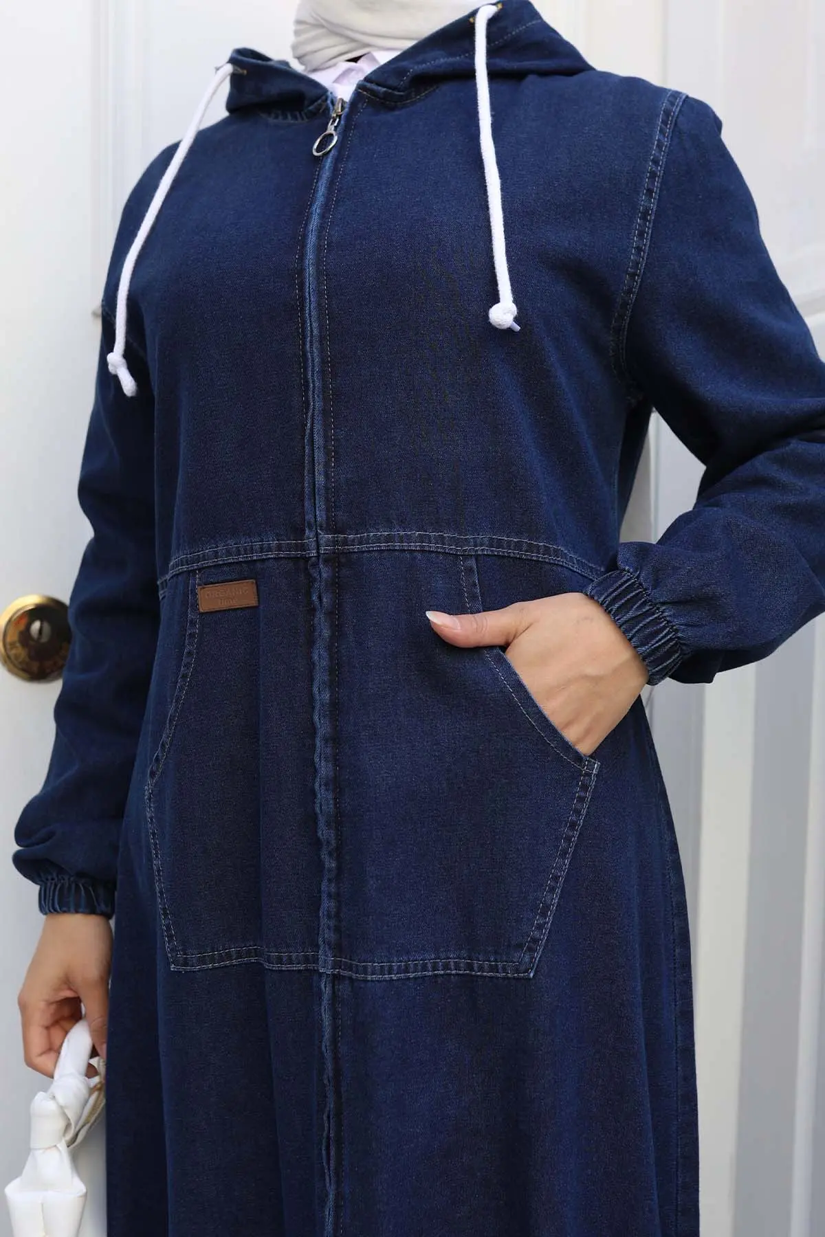 Kapüşonlu Kot Kap-detail