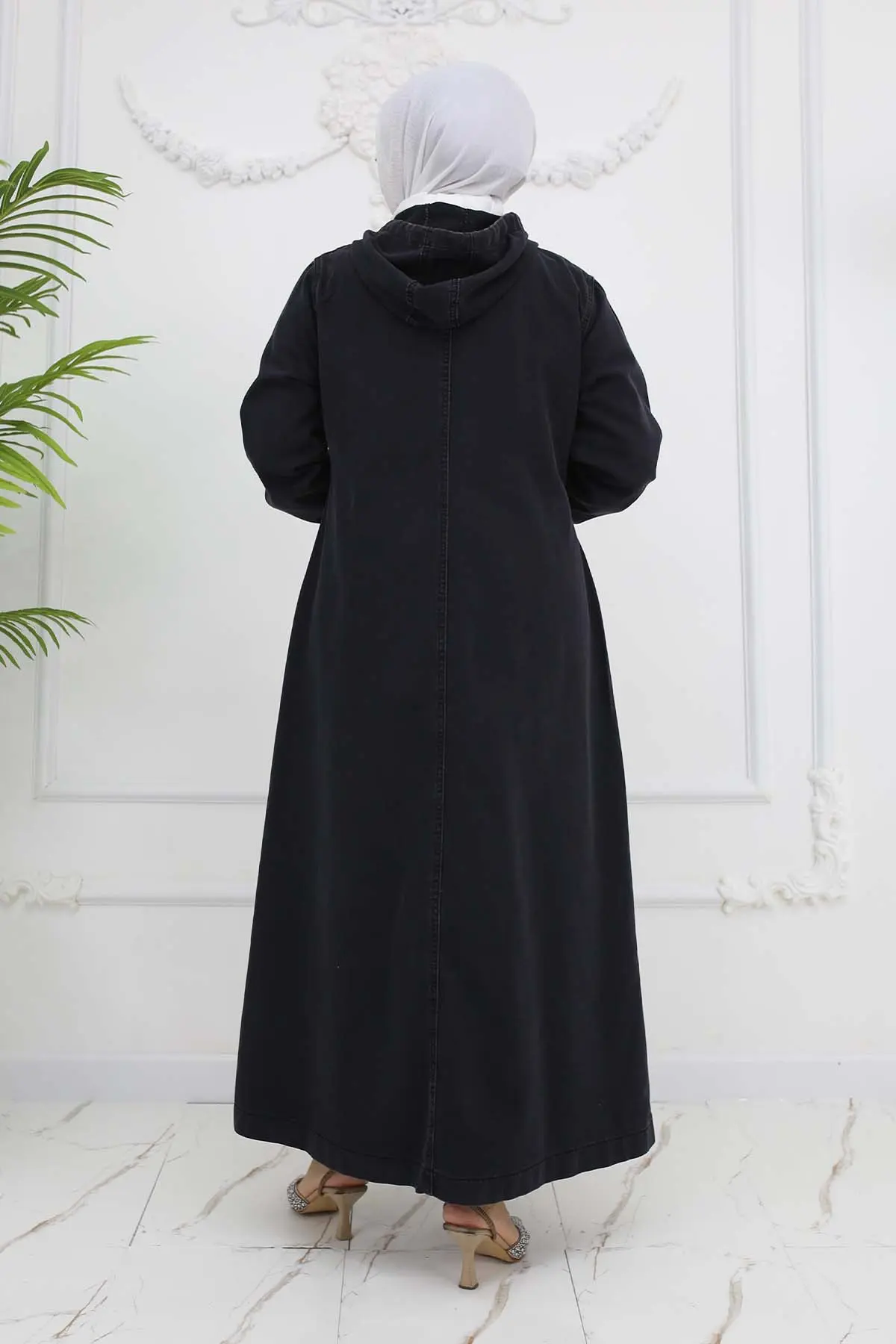 Kapüşonlu Kot Kap-detail