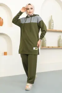 Kapüşonlu Spor Takım Haki