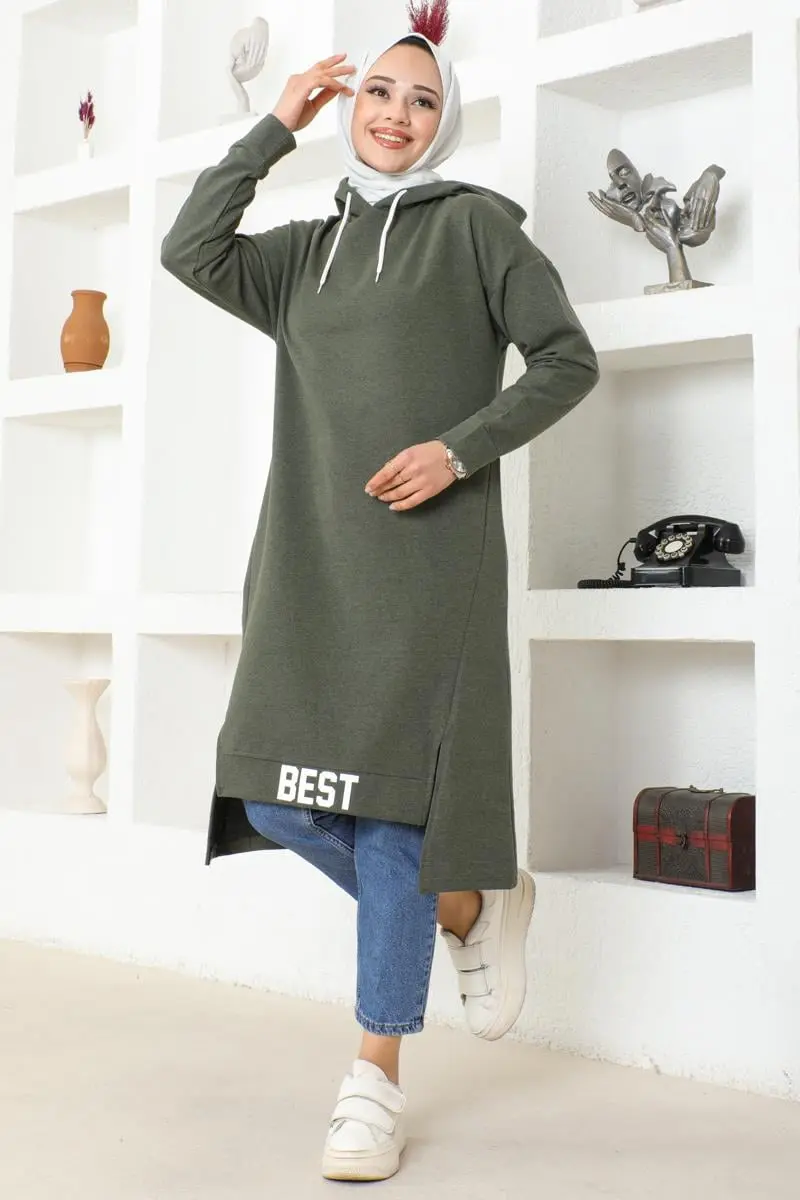 Kapüşonlu Spor Tunik-detail