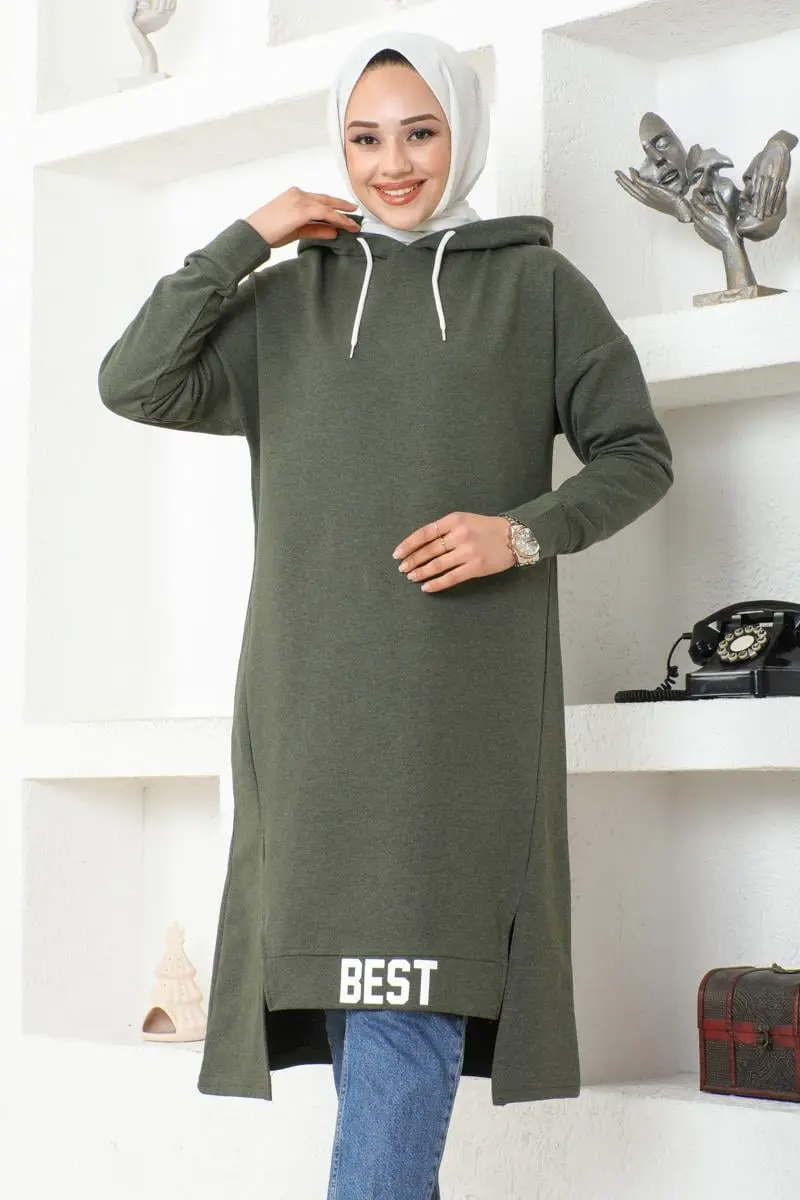 Kapüşonlu Spor Tunik-detail