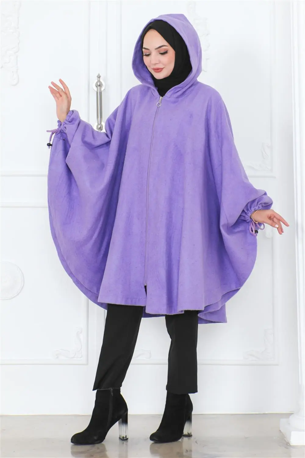 Kapüşonlu Tesettür Panço-detail