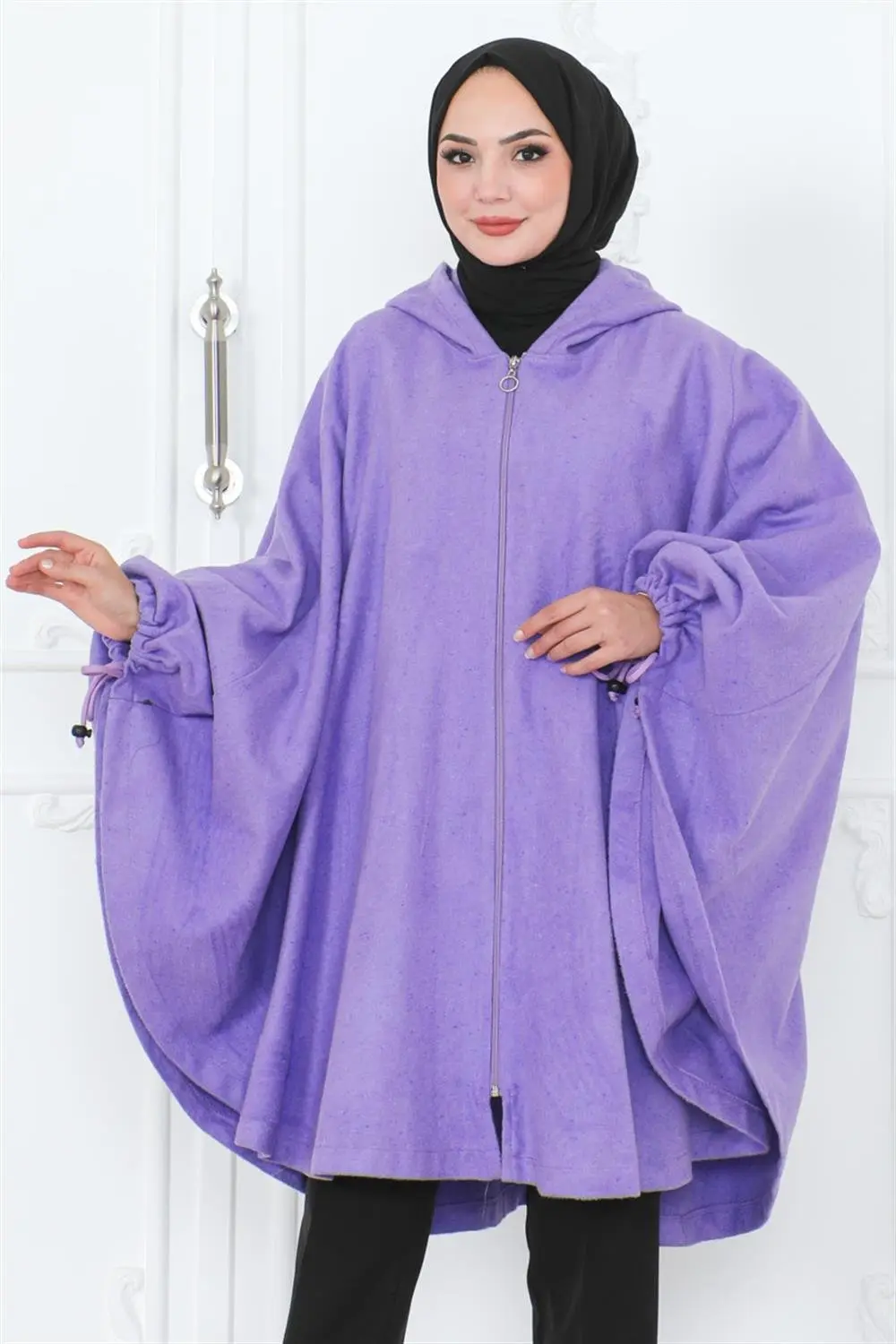 Kapüşonlu Tesettür Panço-detail