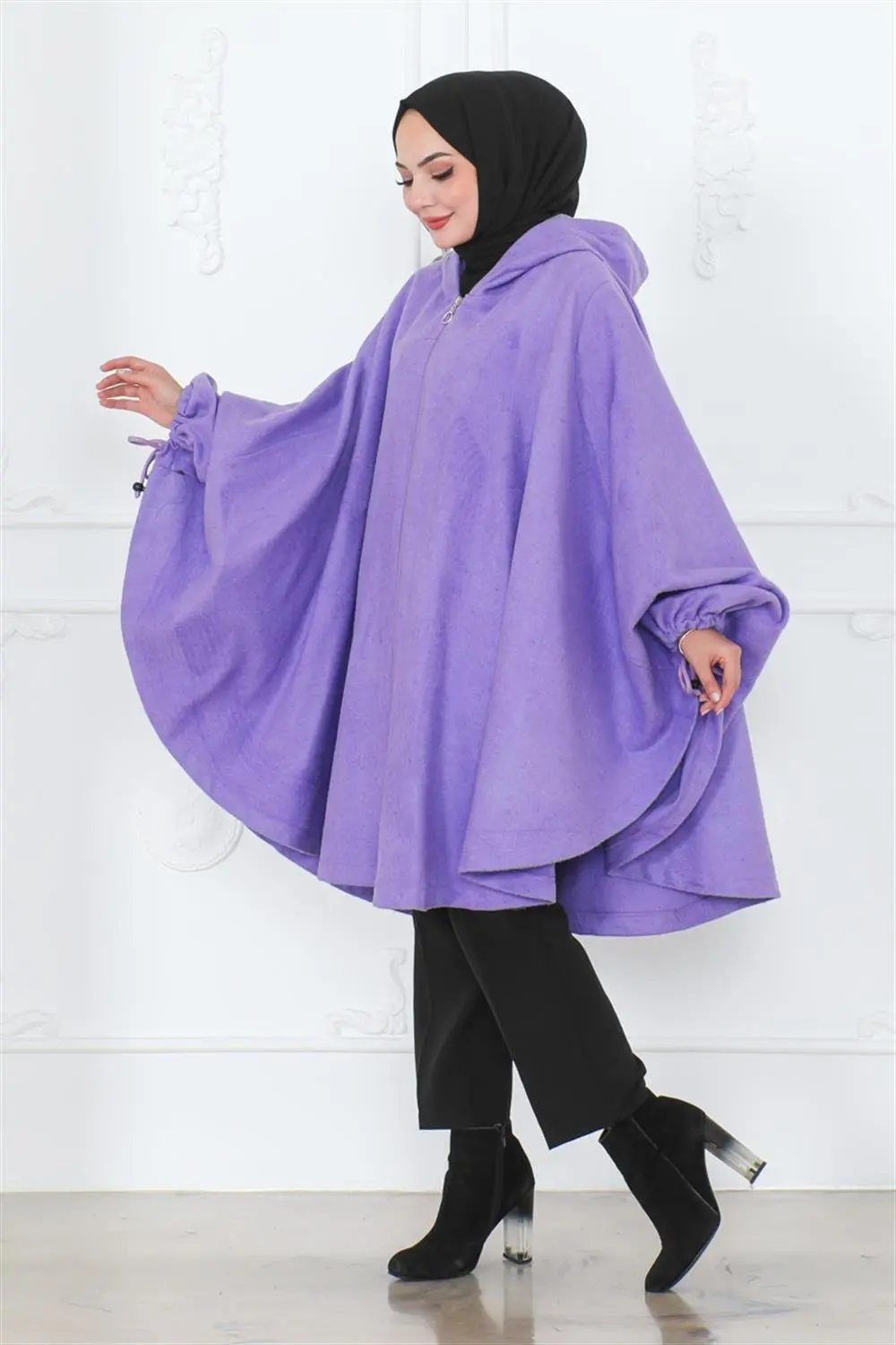 Kapüşonlu Tesettür Panço-detail