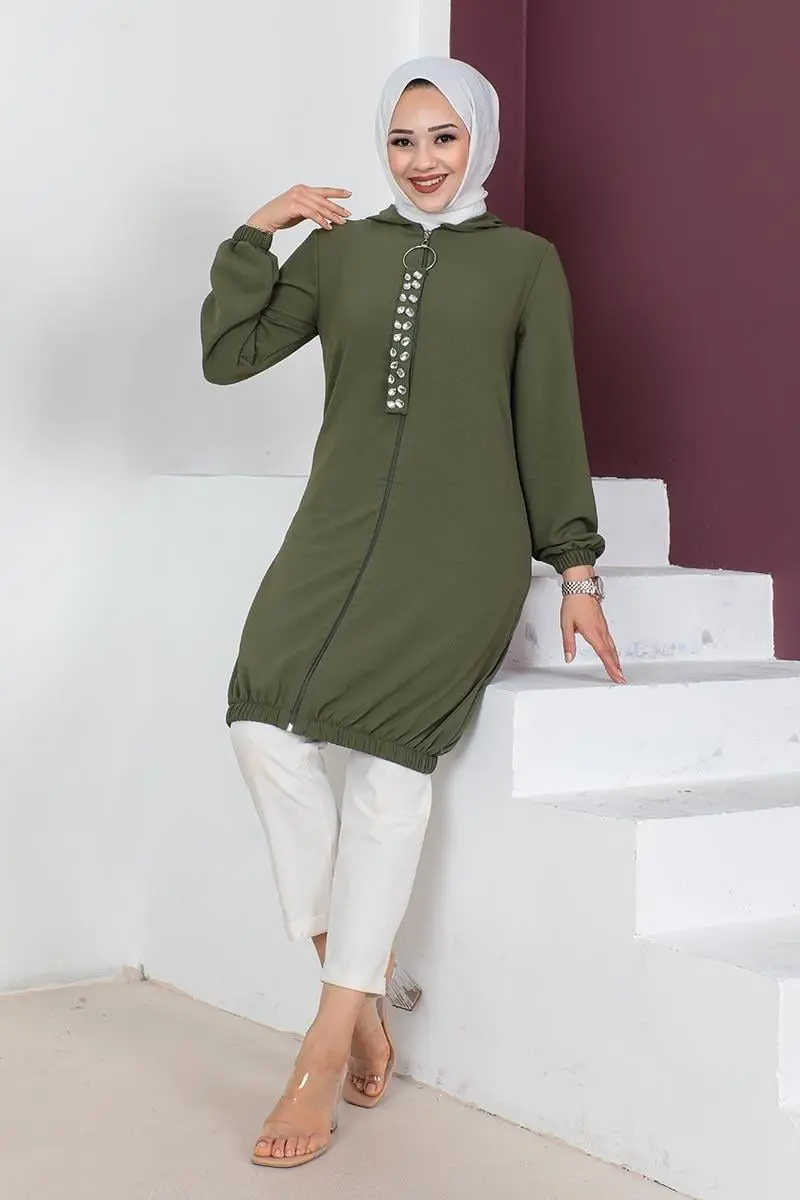 Kapüşonlu Tesettür Tunik-detail