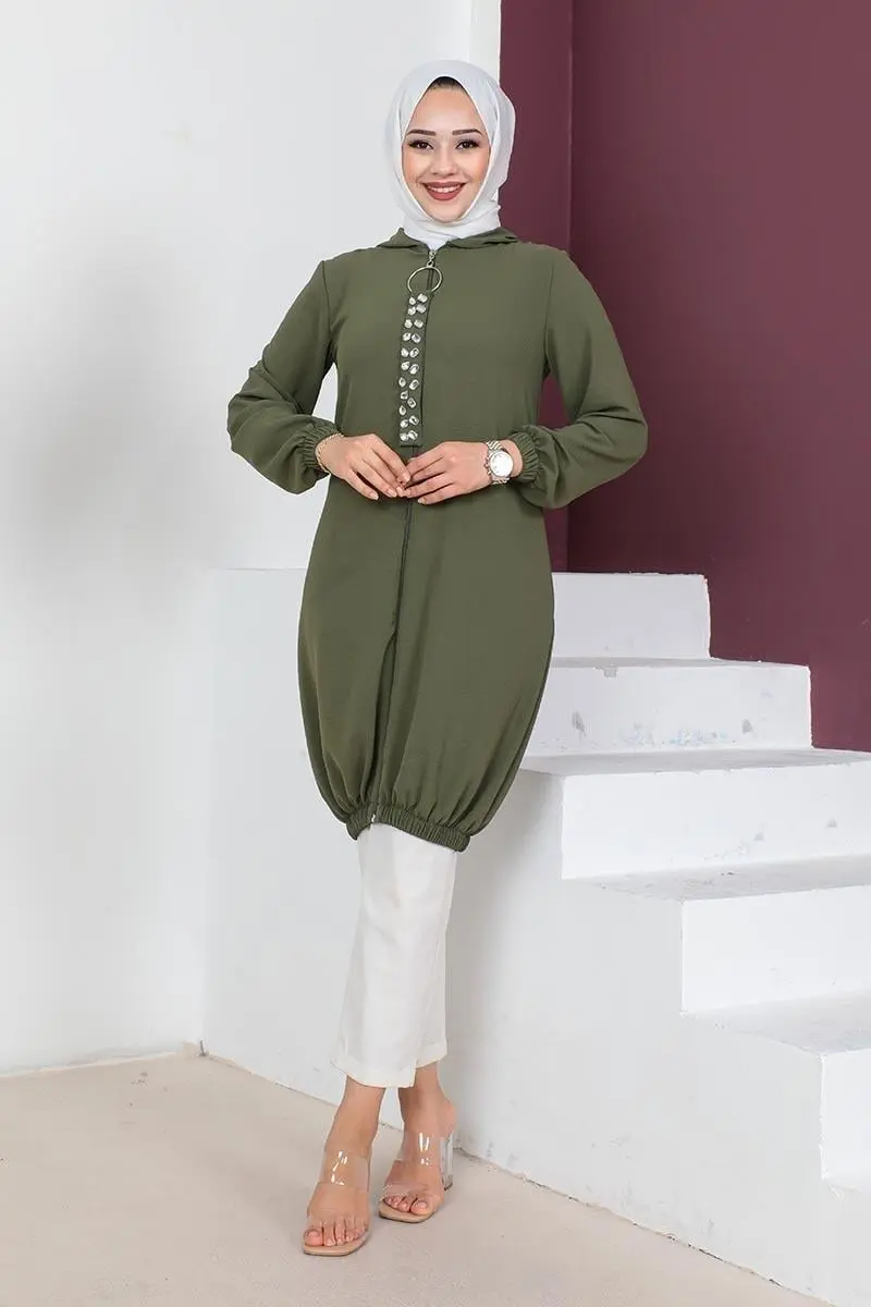 Kapüşonlu Tesettür Tunik-detail
