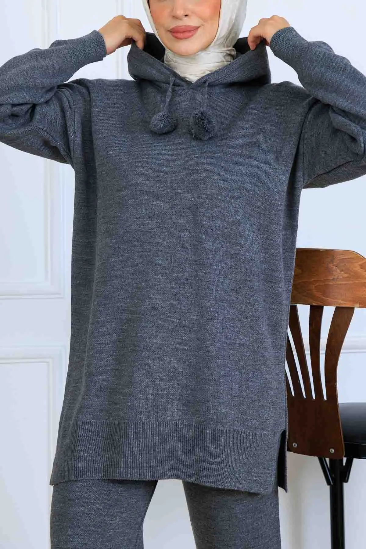 Kapüşonlu Triko Takım-detail