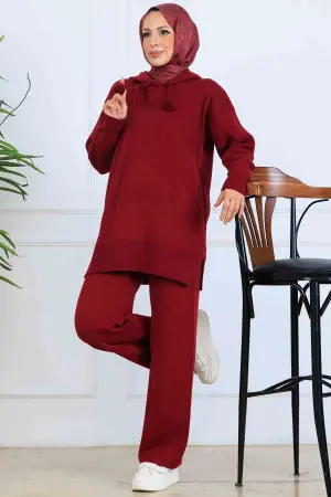 Kapüşonlu Triko Takım